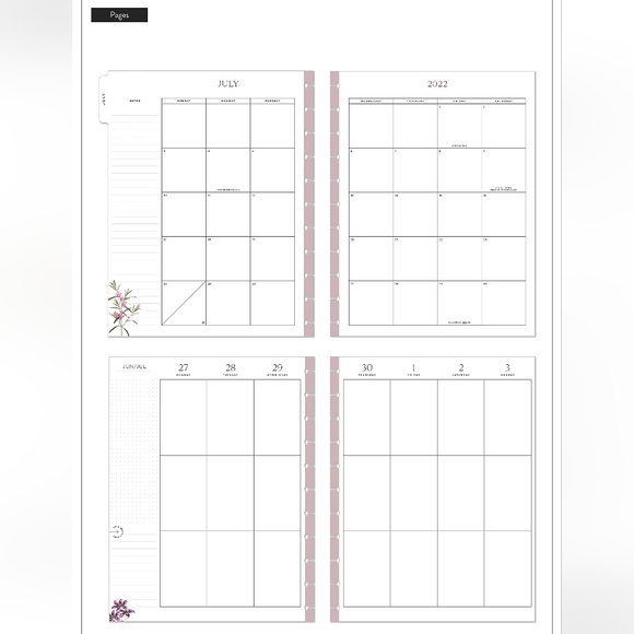 Happy Planner Big 18-Month Vertical Layout, Fresh Botanicals, July 22 to Dec 23 - Picture 13 of 15